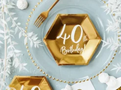 40år Bursdag Asjett Gull, 6 stk