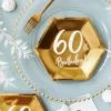 60år Bursdag Asjett Gull, 6 stk