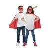 Rød superhelt kappe og maske