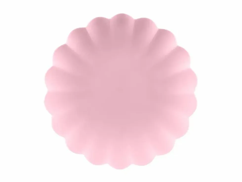 Rosa plastikk tallerkener, 4pk