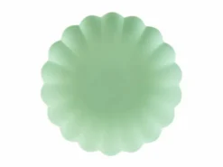 Salviegrønn plastikk tallerkener, 4pk