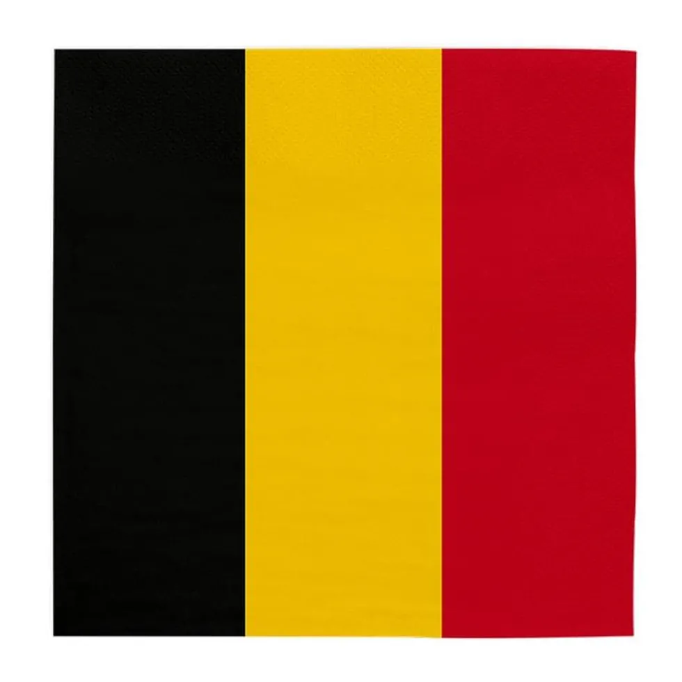 Servietter Belgiske flagg, 20 stk
