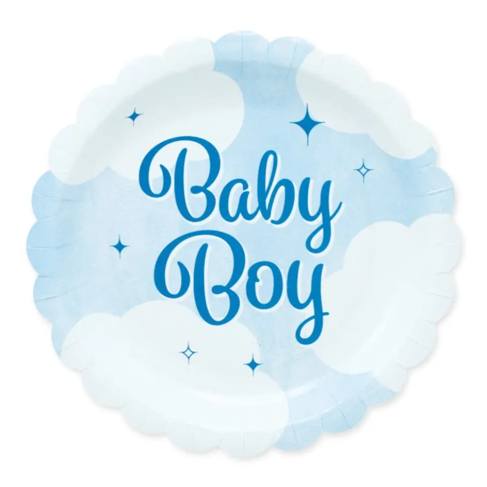 Skyer Baby Boy tallerkener, 8 stk.