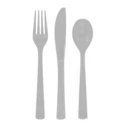 Sølv Gjenbrukbart Plastbestikk, 18 stk.