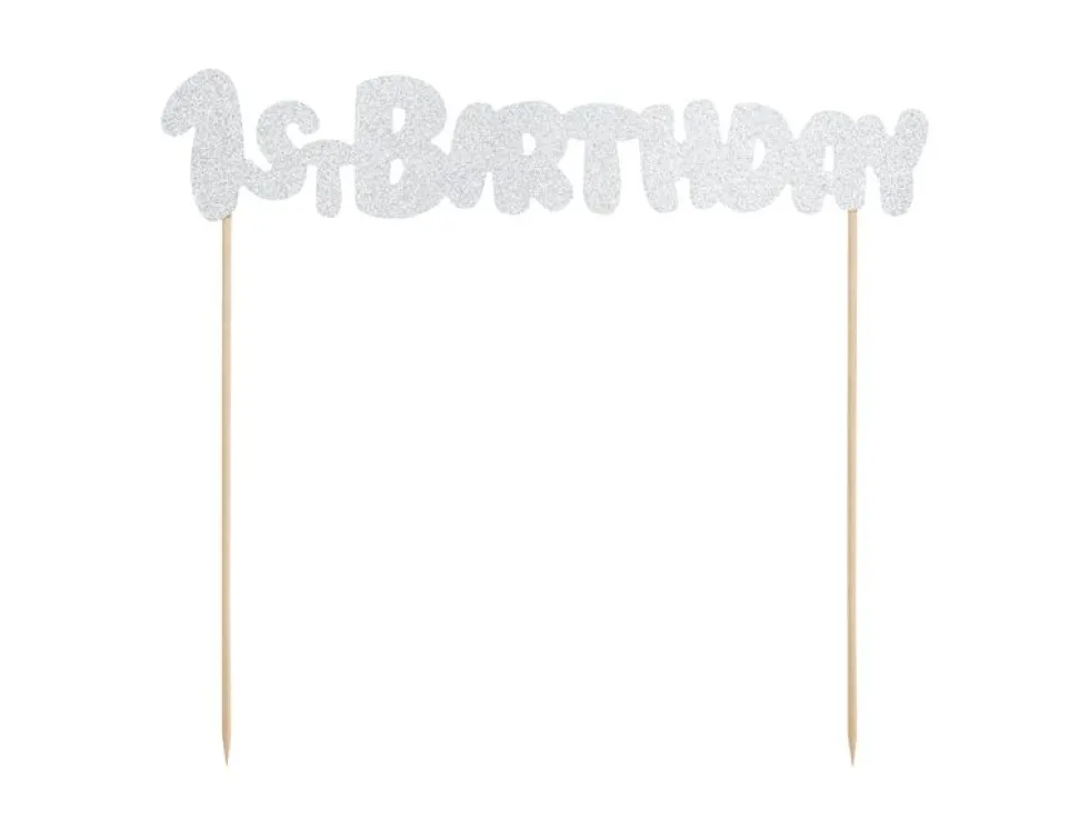 1st Birthday Kaketopper Sølv