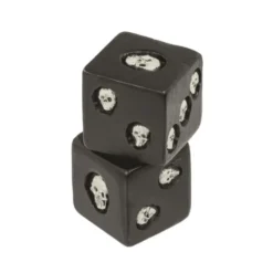 Terninger 2 stk Skull, Glow in the Dark